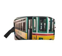 Lisbon Tram Pattern Print Large Capacity Travel Toiletry Bag Unisex Daily Storage Portable Cosmetic Pouch