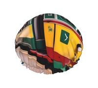Lisbon Tram Pattern Print Shower Cap For Women Men Reusable Lightweight Soft Bath Hair Cap With Elastic Band