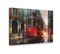 Lisbon Tram Poster Canvas Poster Wall Art Decor Print Picture Paintings for Living Room Bedroom Decoration 12x18inch(30x45cm)