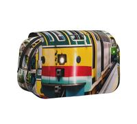lisbon tram print Makeup Cosmetic Bag Stationary Kawaii Pencil Box Pouch Gadget Organizer Bag with Zipper