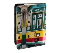 Lisbon Tram Print Passport Holder Cover Wallet Passport Cover, Passport Wallet Case for Cards and Documents