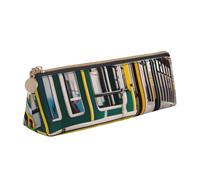Lisbon Tram Print Triangular Pencil Case Cosmetic Pouch Stationery Organizer Travel Versatile Everyday