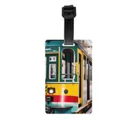 Lisbon Tram Print Waterproof Luggage Tags Suitcases Identification Labels Business Family Vacations