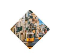 Lisbon Tram Printing 10 Pcs Air Freshener Cards,Car Scented Hanging Sheets Air Freshener Set For Car Decoration