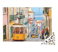 Lisbon Tram Scene Year in Pictures 1000 Piece with High Definition Print Personalised Jigsaws As Brain Teasers for Seniors And Winter Hobby 38x26cm/1000pcs
