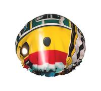 Lisbon Tram shower cap with a double layer, holds your hair well whether it is showering or bathing.