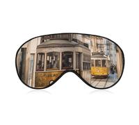 Lisbon Tram Sleeping Mask, Light Blocking Eye Mask, Comfortable and Soft, Eye Cover with Elastic Band, Suitable for Men and Women, Suitable for Travel/Sleeping