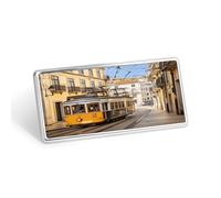 Lisbon Tram Stainless Steel Name Plate with Pin,Durable Personalized Name Tags,Name Badge for Business Work Lable Sign 1.4 * 2.8 in