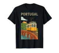 Lisbon Tram Vintage Travel Art - Portugal Cityscape T-Shirt