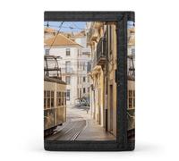 Lisbon Tram Wallet,Credit Card Holder,Three-fold Wallet for Passport Covers, Purse Passport Bag for Men Women