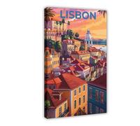 Lisbon Travel Poster Canvas Poster Bedroom Decor Landscape Office Room Decor Gift 08x12inch(20x30cm)