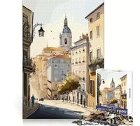 Lisbon Watercolor Portugal 1000-piece Puzzle for Teenagers Sharp Mind Serene Game Family Pastime Perfect Art (38x26cm)
