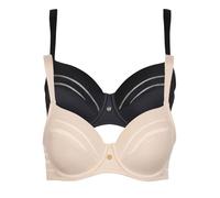 Lisca Women's Pack of 2 Underwired Bra Alegra 020147 Black-Skin 36E