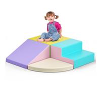 Lischwert Kids Soft Play Set, 4 Pieces Foam Climbing Blocks, Waterproof PU Layer, Easy to Clean and Built to Last, Hidden Zipper Design, and High Resilience Sponge (Macarons)