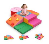 Lischwert Kids Soft Play Set, Baby Foam Climbing Blocks, Climb and Crawl Foam Blocks, EN71 Certified Toddler Indoor Soft Playground for Sensory Motor Skills, Montessori Activity Toys (5)