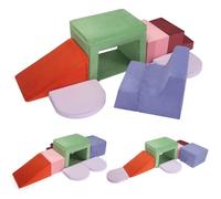 Lischwert Soft Play Explorer Set Foam Blocks Equipment Softzone Shapes Activity Multi-colored Toys for Toddlers ages 1-3 for Climbing (JM-7PCS)