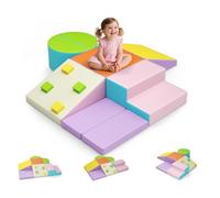 Lischwert Soft Play Explorer Set Foam Blocks Equipment Softzone Shapes Activity Multi-colored Toys for Toddlers ages 1-3 for Climbing (JM-PPK7PCS-MKL)