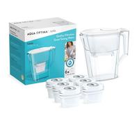 Aqua Optima Oria Liscia Filter Jug & 6 x 30 Day Evolve+ Water Filter Cartridges, 2.5 Litre Capacity, for Reduction of...
