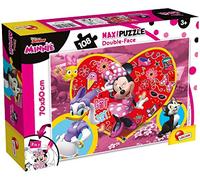 Lisciani 74198 108 Minnie Puzzle, Multicolour | Double-Sided Floor Puzzle - Black and White Drawing to Colour on the Back - 4 Felt Tips Included - Finished Size 70 x 50 cm