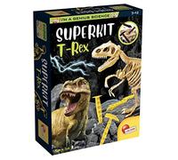 Lisciani 81103 I'M A Genius Super Kit T-Rex | Palaeontology Set - Fossil Block, Safe Tools, Poster and Instructions - Uncover the Skeleton Step by Step - Dinosaur