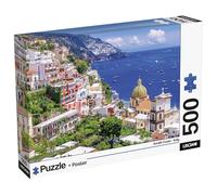 Lisciani - Amalfi Coast 500-Piece Super Shine Puzzle for Adults from 14 Years - Poster Included Glossy Print - Interlocking Pieces 50x35 cm and Poster 70x50 cm