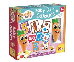 Lisciani - BABY COLOURS - Colour Educational Game for Babies with Carotina Talking Pen - For Children from 2+ - 10 Puzzles of 2 Pieces - Interactive Quiz Learn Colours and Numbers - CAROTINA BABY