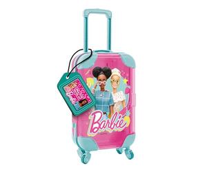 Lisciani - Barbie - Creative Travel Colouring Kit Mini Suitcase - 5+ Years | Colouring Set for Kids - Colouring Book, 4 Felt Pens, Glitter Stickers and Self Adhesive Diamonds - Perfect for Journeys