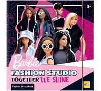 Lisciani - BARBIE Fashion Studio - Together We Shine - Fasion Sketchbook - Models to dress up - Creative Game - Colouring pens - For Girls From 4 years old