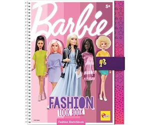 Lisciani - Barbie Trendy Look - Fashion Studio Sketchbook - 5+ Years | Styling Set - Stencils, Stickers, 4 Felt Tips and 4 Colouring Pencils - Design Your Own Clothes - 43 Pages, 29,5 x 20,5 cm