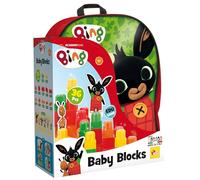 Lisciani - BING Backpack - Baby Blocks Construction Set - Educational Toy for Children from 2 Years - 36 Pieces - Colourful Learning Blocks - Made in Italy, Red
