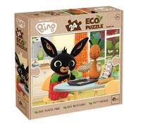 Lisciani - Bing Makes Cookies - Floor Jigsaw Puzzle 24 Pieces - 3+ Years | Double-Sided Giant Puzzle - Kitchen Scene with Back to Colour Afterwards - Recyclable Card - Finished Size 70 x 50 cm