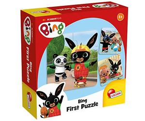 Lisciani - Bing - My First Educational Baby Puzzle in Card - 1+ Years | Self-Correcting Puzzles - Extra Thick Reinforced Pieces to Match - Logical Links - 8 Pictures Made of 4 Pieces Each
