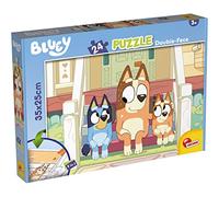Lisciani - Bluey - 2 in 1 M-Plus Jigsaw Puzzle 24 Pieces - 3+ Years | Double-Sided Children's Puzzle - Colourful Scene from the Series - Black and White Back to Colour - Finished Size 35 x 25 cm
