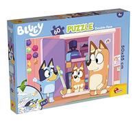 Lisciani - Bluey - Double-Sided Children's Puzzle with 60 Pieces - 4+ Years | Reversible 2 in 1 Puzzle - Scene from the Series with Back to Colour - Sturdy Card for Home Play - Finished Size 50 x 35 cm