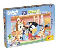 Lisciani - Bluey - Double-Sided Puzzle to Colour with 24 Pieces - 3+ Years | 2 in 1 Children's Puzzle - Bluey and Her Family in a Colourful Illustration - Coordination and Spatial Awareness - 50 x 35 cm