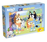 Lisciani - Bluey - MaxiFloor - 35 Pieces - Puzzle for Children 4+ - Size 70 x 50 cm - Double-Sided Illustration with Coloring Back - Creative Activity - Hand-Eye Coordination and Observation