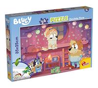 Lisciani - Bluey Story Time - Puzzle to Colour 24 Large Pieces - 3+ Years | Double-Sided Children's Puzzle - Extra Wide Pieces Easy to Handle - Assemble First, Then Colour the Back - Size 35 x 25 cm