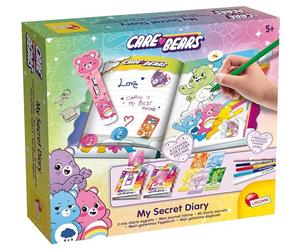 Lisciani - Care Bears - Secret Diary for Children 5+ - Personal Journal with Lock and Keys - Interchangeable Covers - Scented and Color-Changing Markers - Care Bears Creative Activity