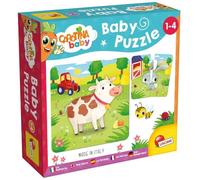 Lisciani - Carotina Baby - 6 Farm Animal Jigsaw Puzzles - 1+ Years | First Educational Puzzles - Thick Pieces That Fit Easily - Recognise and Name Each Farm Animal - 4 Pieces per Puzzle