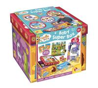 Lisciani - Carotina Baby Super Box - 5 Giant Games in One Box - 1+ Years | Storage Box with 5 Games - Memo, Tombola, Panorama Puzzle, Numbers and Colours - First Steps in Learning - 40 x 35 x 30 cm