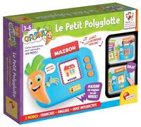 Lisciani - Carotina - Le Petit Polyglotte - electronic game for children from 3 to 6 years - interactive cards 100 words - French quiz English - card reader with 100 cards