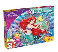Lisciani - Disney Ariel - Double-Sided M-Plus Puzzle 48 Pieces - 4+ Years | 2 in 1 Children's Puzzle - Film Scene with Back to Colour Afterwards - Simple Pieces for Beginners - Size 35 x 25 cm