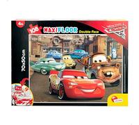 Lisciani - Disney Cars 3 - Maxi Floor Puzzle with 108 Pieces - 4+ Years | Double-Sided Puzzle - Spectacular Racing Scene - Back to Colour Once the Puzzle Is Done - Finished Floor Size 70 x 50 cm