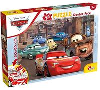 Lisciani - Disney Cars - DF Plus Jigsaw Puzzle with 24 Pieces - 3+ Years | 2 in 1 Children's Puzzle - Many Characters from the Film Together - Assemble, Then Colour the Back - Finished Size 50 x 35 cm