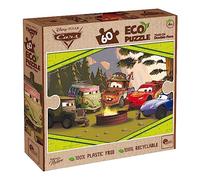 Lisciani - Disney Cars - Double-Sided Eco Puzzle with 60 Pieces - 4+ Years | Sustainable Plastic-Free Puzzle - 100% Recyclable and Uncoated Paper - Back to Decorate - Large Finished Size 70 x 50 cm