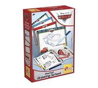 Lisciani - Disney Cars - Pocket Drawing School for Children - 3+ Years | Creative Set - 4 Mini Wipe-Clean Boards, Exercise Book, Marker and Felt Tips - Learn to Trace - Compact for Travel and Trips
