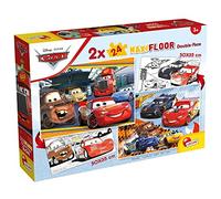 Lisciani - Disney Cars - Set of 2 Double-Sided Jigsaw Puzzles - 3+ Years | Children's Puzzles - Two Scenes with Lightning McQueen and Backs to Colour - First Puzzles - 24 Pieces, 50 x 35 cm Each