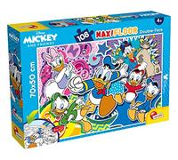 Lisciani - Disney Donald Duck - 2 in 1 Maxi Puzzle 108 Pieces - 4+ Years | Double-Sided Floor Puzzle - Donald and His Friends with Black and White Back - Method and Perseverance - 70 x 50 cm