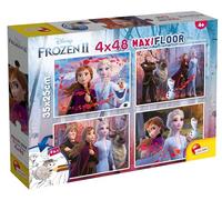 Lisciani - Disney Frozen - Set of 4 Puzzles with 48 Pieces - 4+ Years | Double-Sided 2 in 1 Puzzles - Felt Tips to Colour the Backs - Four Scenes from the Film - Size 35 x 25 cm per Puzzle