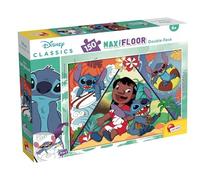 Lisciani - DISNEY LILO & STITCH MaxiFloor Jigsaw Puzzle - 150 Pieces - For Children 6 years and older - 50x70 cm - Large Puzzle Tropical Exploration with Lilo and Stitch - Develops Thinking Ability